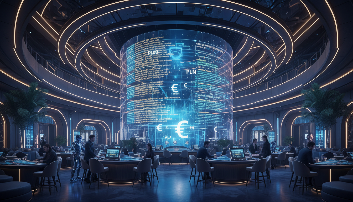 Luksusowe wnętrze kasyna z akcentem na szybką technologię